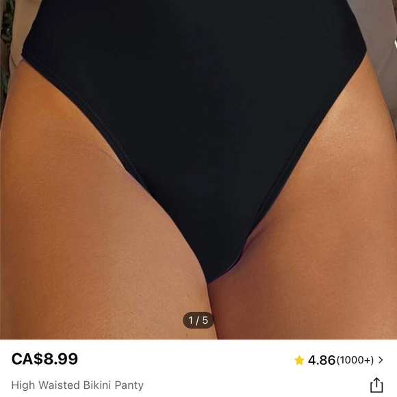 Shein bikini bottoms available in black and pink - Picture 2 of 3